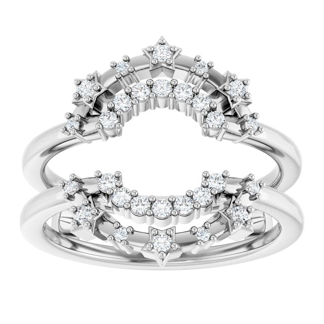 1/5 CTW Natural Diamond Star Ring Guard