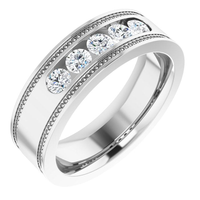 1/2 CTW Natural Diamond Band, 6.3 mm