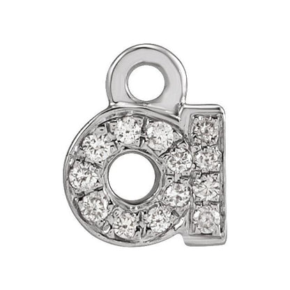 Petite Pavé® .03 CTW Natural Diamond Initial Dangle, 4 mm x 4.5 mm
