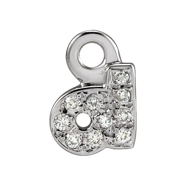Petite Pavé® .025 CTW Natural Diamond Initial Dangle, 4 mm x 4 mm