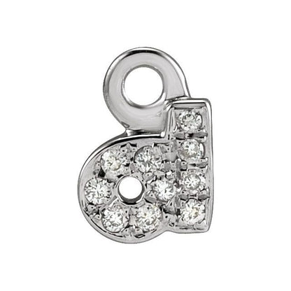 Petite Pavé® .025 CTW Natural Diamond Initial Dangle, 4 mm x 4 mm