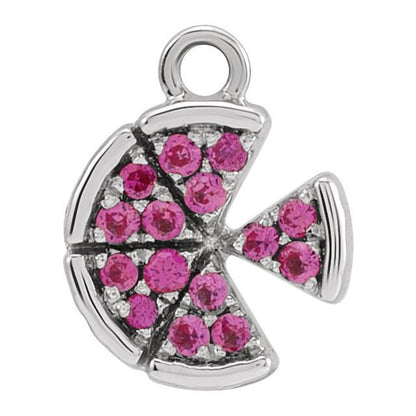 Petite Pavé® Natural Ruby Pizza Dangle