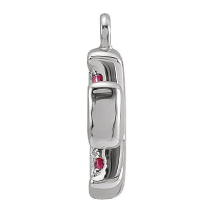 Petite Pavé® Natural Ruby Pizza Dangle