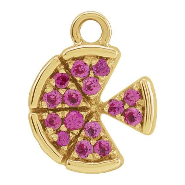 Petite Pavé® Natural Ruby Pizza Dangle