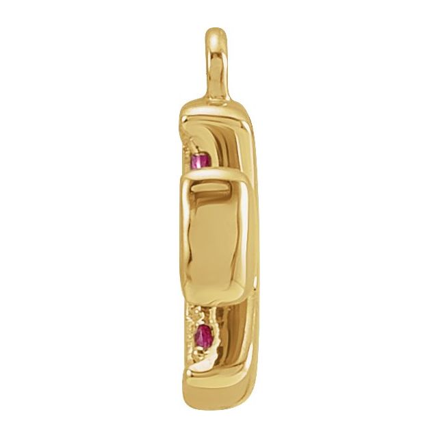 Petite Pavé® Natural Ruby Pizza Dangle