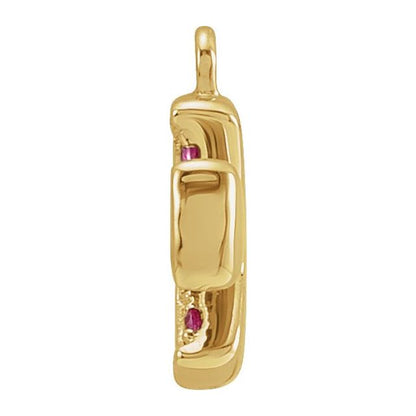 Petite Pavé® Natural Ruby Pizza Dangle