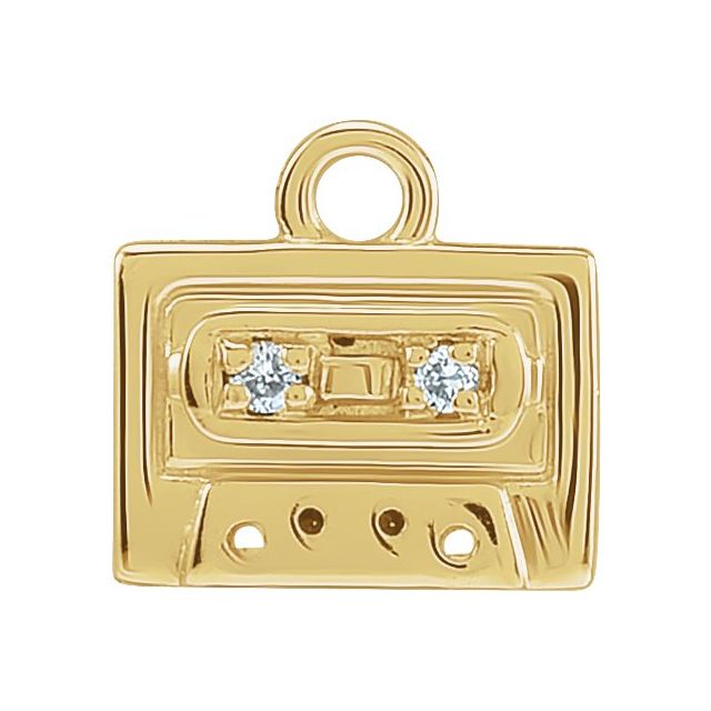 Petite Pavé® .01 CTW Natural Diamond Radio Cassette Dangle