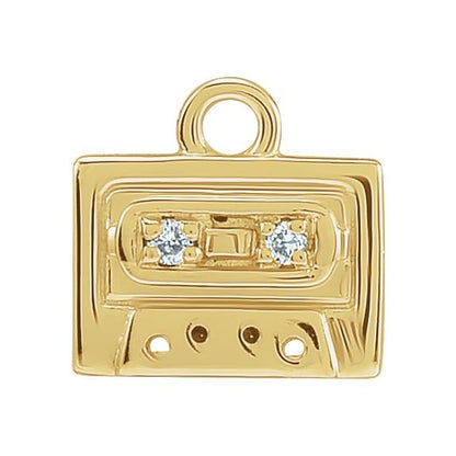Petite Pavé® .01 CTW Natural Diamond Radio Cassette Dangle