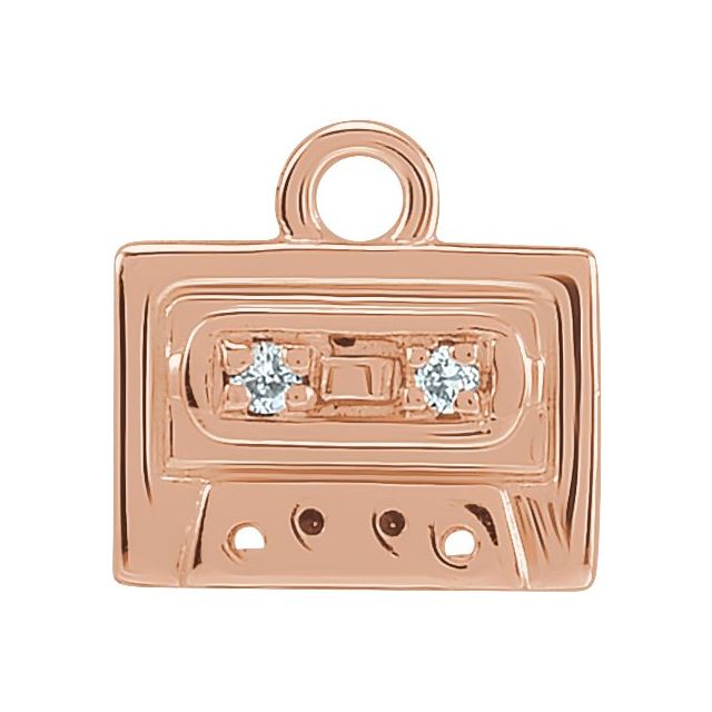 Petite Pavé® .01 CTW Natural Diamond Radio Cassette Dangle