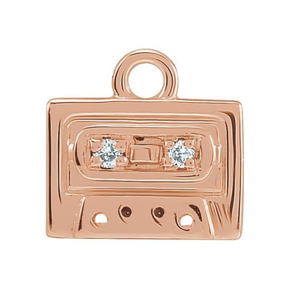 Petite Pavé® .01 CTW Natural Diamond Radio Cassette Dangle