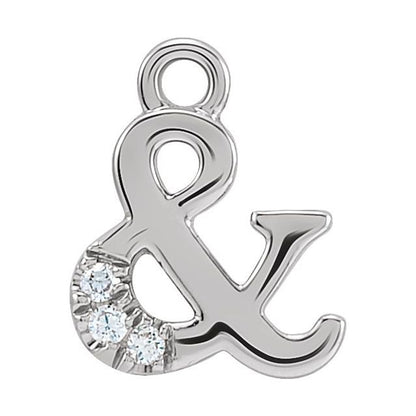 Petite Pavé® .01 CTW Natural Diamond Ampersand Dangle