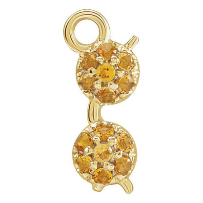 14K Yellow Gold Petite Pavé® Natural Citrine Sunglass Dangle