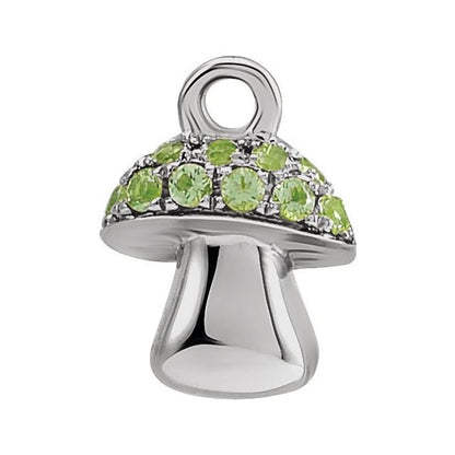 Petite Pavé® Natural Peridot Mushroom Dangle