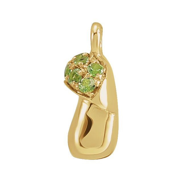 Petite Pavé® Natural Peridot Mushroom Dangle