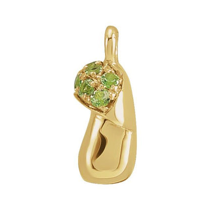 Petite Pavé® Natural Peridot Mushroom Dangle