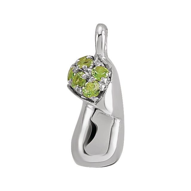 Petite Pavé® Natural Peridot Mushroom Dangle