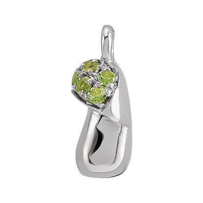 Petite Pavé® Natural Peridot Mushroom Dangle
