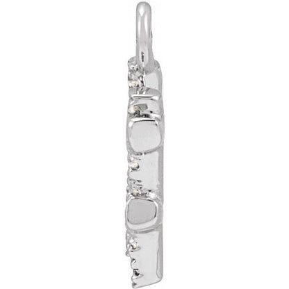 Petite Pavé® .06 CTW Natural Diamond Hashtag Dangle