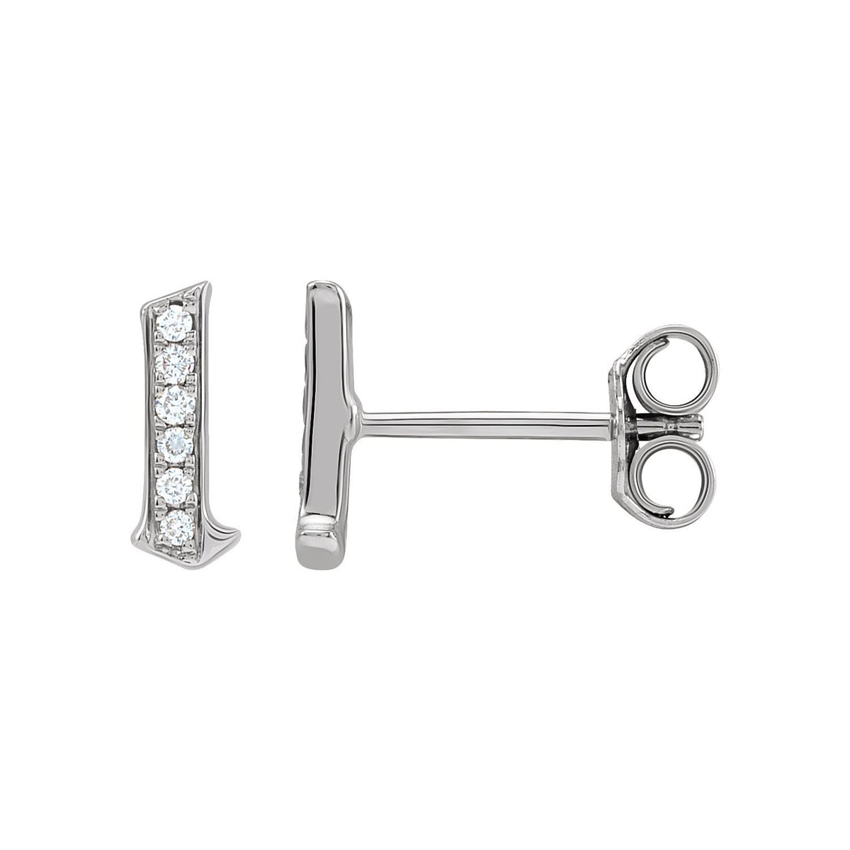 Natural Diamond Gothic Initial Earring
