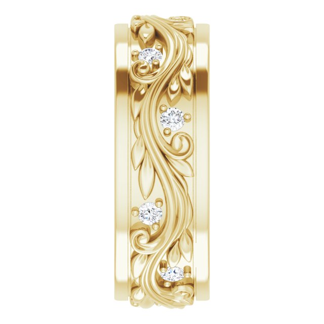 14K Yellow Gold 1/6 CTW Natural Diamond Band