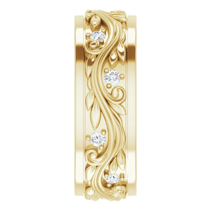 14K Yellow Gold 1/6 CTW Natural Diamond Band