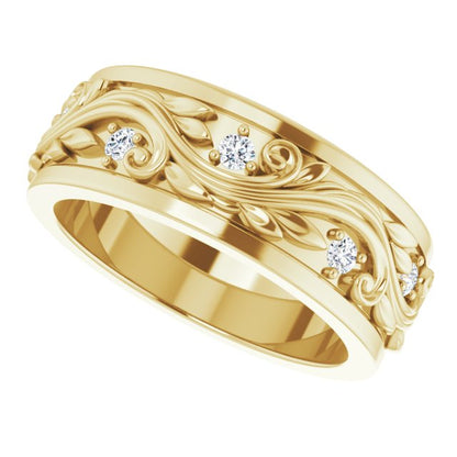 14K Yellow Gold 1/6 CTW Natural Diamond Band