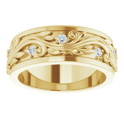 14K Yellow Gold 1/6 CTW Natural Diamond Band