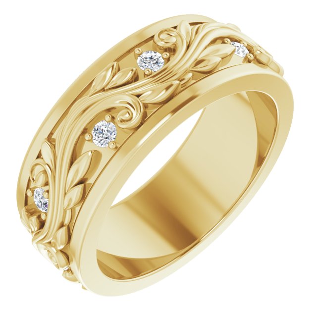 14K Yellow Gold 1/6 CTW Natural Diamond Band