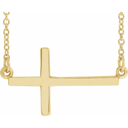 22x11. Sideways Cross 16-18" Necklace