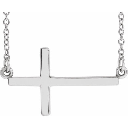22x11. Sideways Cross 16-18" Necklace