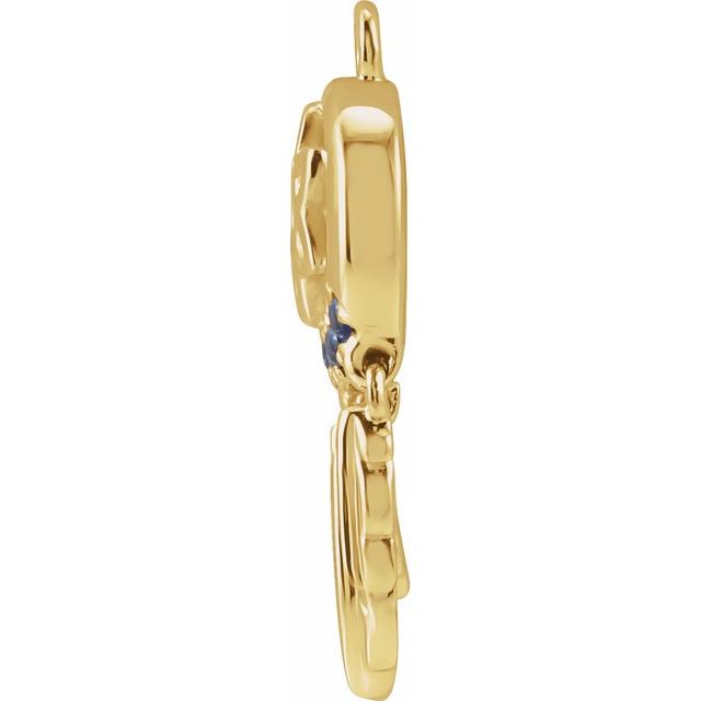 14K Yellow Gold Petite Pavé® Natural Blue Sapphire Dream Catcher Dangle