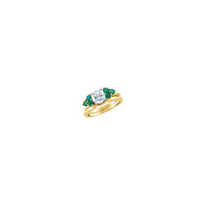 14K Yellow Gold Natural Emerald Wrap-Style Enhancer Ring