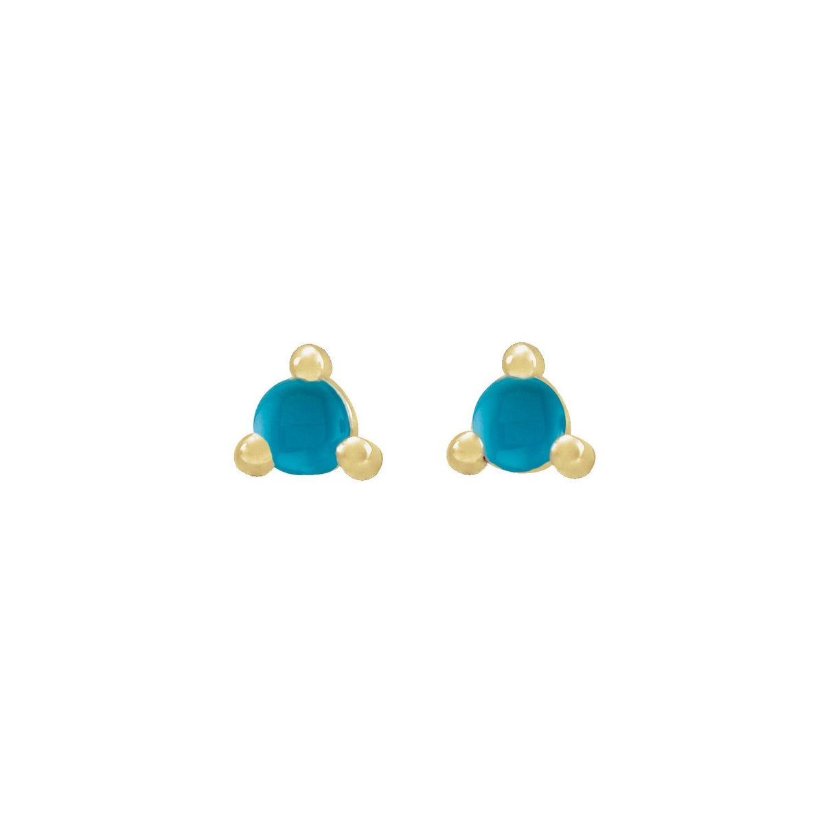 Round Natural Turquoise Earrings