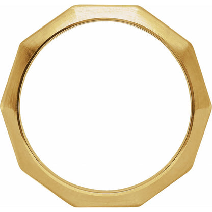 14K Yellow Gold Geometric Flat Band