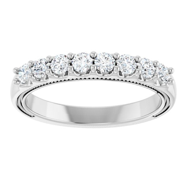 1/2 CTW Natural Diamond Milgrain Anniversary Band