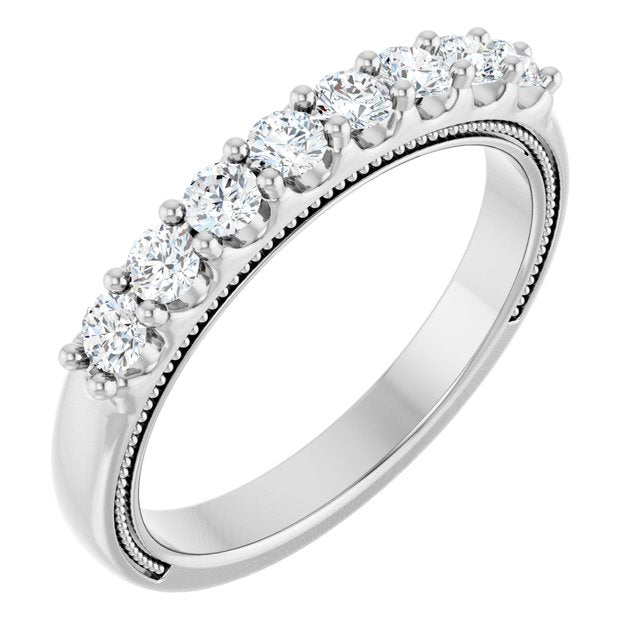 1/2 CTW Natural Diamond Milgrain Anniversary Band