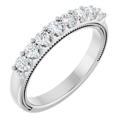 1/2 CTW Natural Diamond Milgrain Anniversary Band