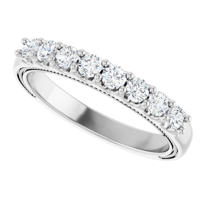 1/2 CTW Natural Diamond Milgrain Anniversary Band