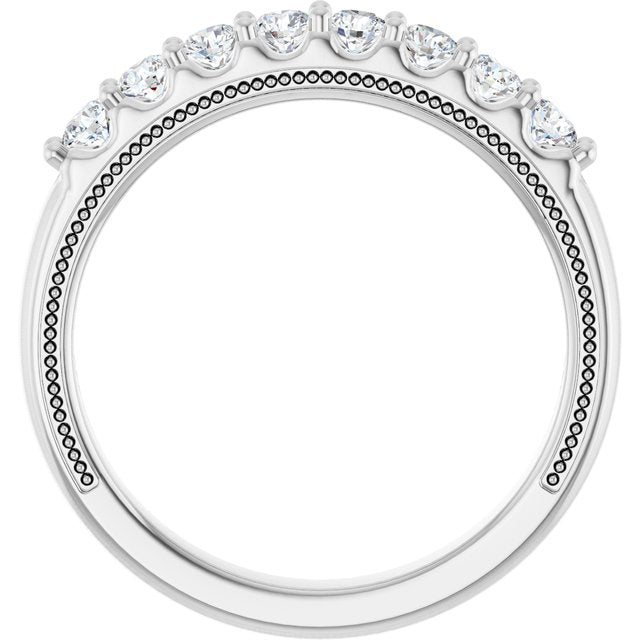 1/2 CTW Natural Diamond Milgrain Anniversary Band
