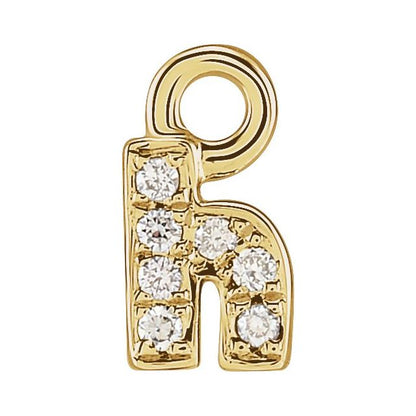Petite Pavé® .02 CTW Natural Diamond Initial Dangle