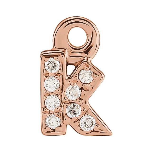 Petite Pavé® .02 CTW Natural Diamond Initial Dangle