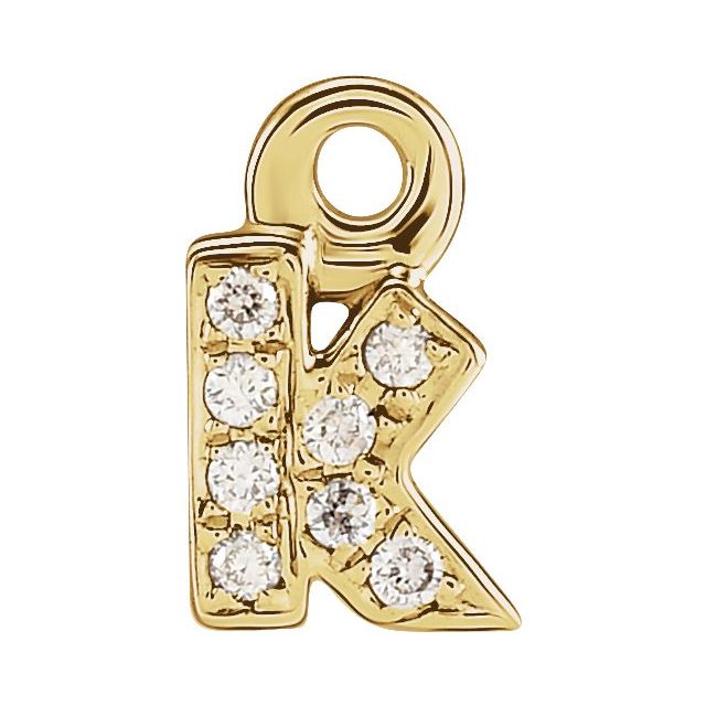 Petite Pavé® .02 CTW Natural Diamond Initial Dangle