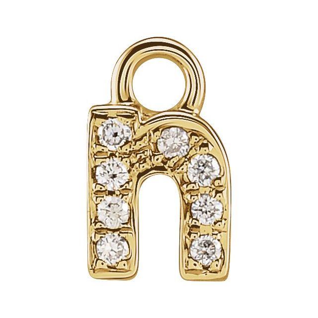 Petite Pavé® .02 CTW Natural Diamond Initial Dangle