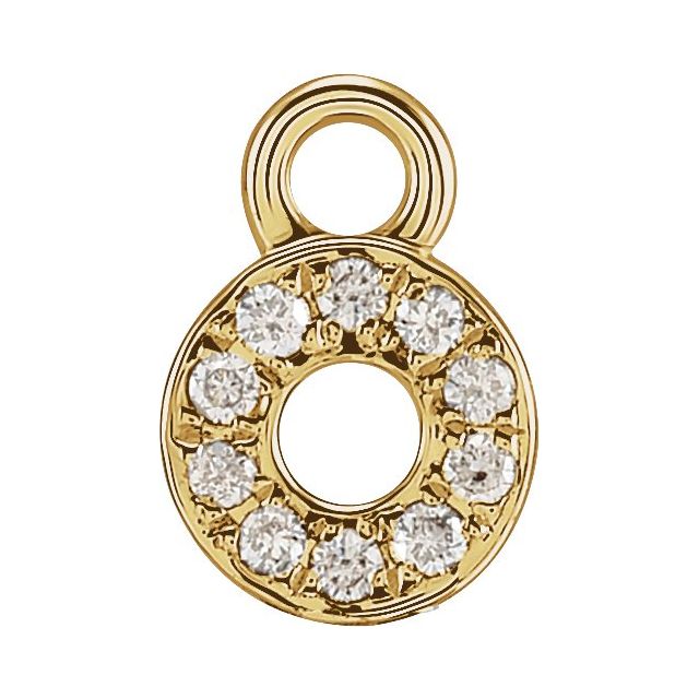 Petite Pavé® .025 CTW Natural Diamond Initial Dangle, 4 mm x 4 mm