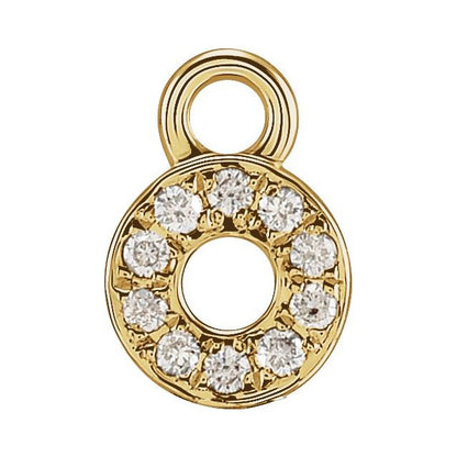Petite Pavé® .025 CTW Natural Diamond Initial Dangle, 4 mm x 4 mm