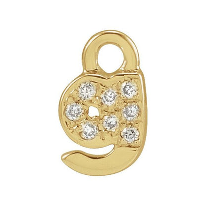 Petite Pavé® .02 CTW Natural Diamond Initial Dangle