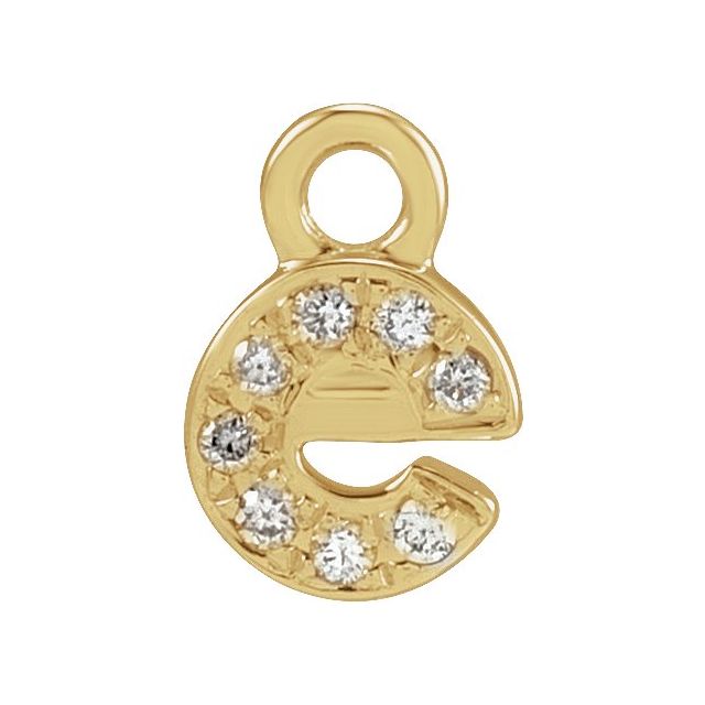 Petite Pavé® .02 CTW Natural Diamond Initial Dangle