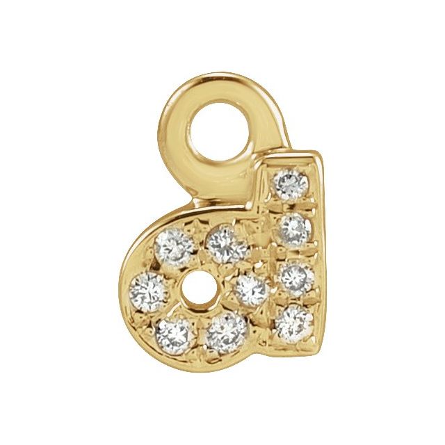 Petite Pavé® .025 CTW Natural Diamond Initial Dangle, 4 mm x 4 mm
