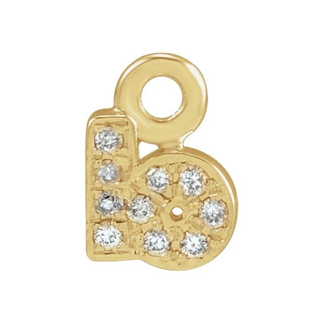 Petite Pavé® .025 CTW Natural Diamond Initial Dangle, 4 mm x 4 mm
