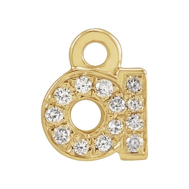 Petite Pavé® .03 CTW Natural Diamond Initial Dangle, 4 mm x 4.5 mm